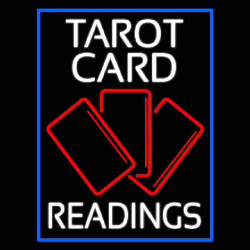 White Tarot Cards Readings Enseigne Néon