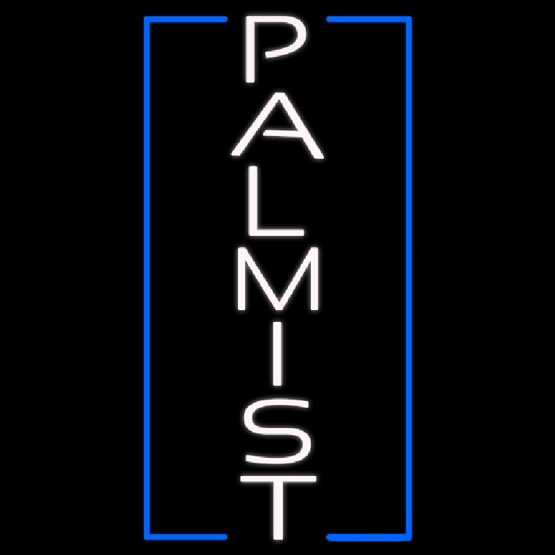 White Vertical Palmist Enseigne Néon