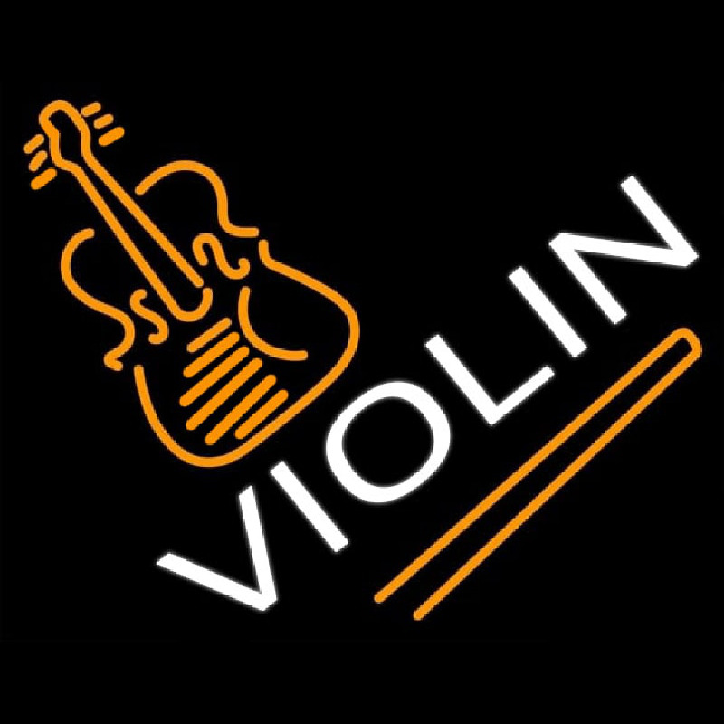 White Violin Enseigne Néon