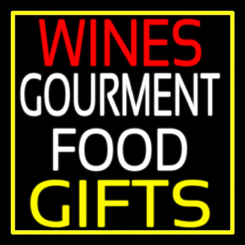 Wines Food Yellow Gifts Enseigne Néon