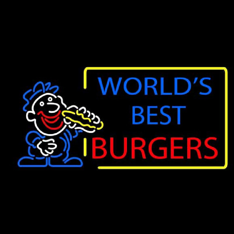 Worlds Best Burgers Enseigne Néon