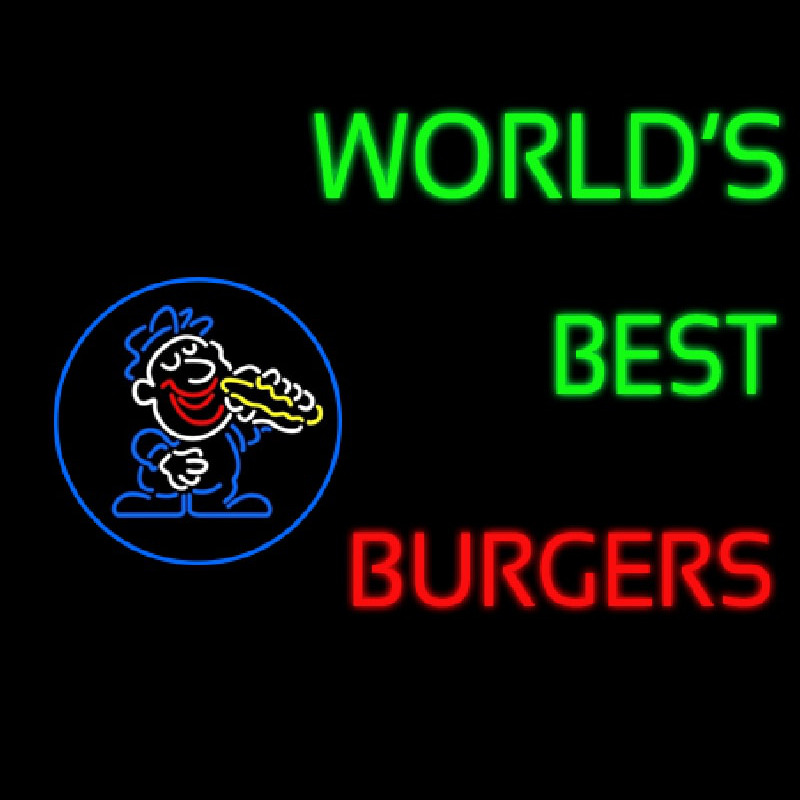 Worlds Best Burgers Enseigne Néon