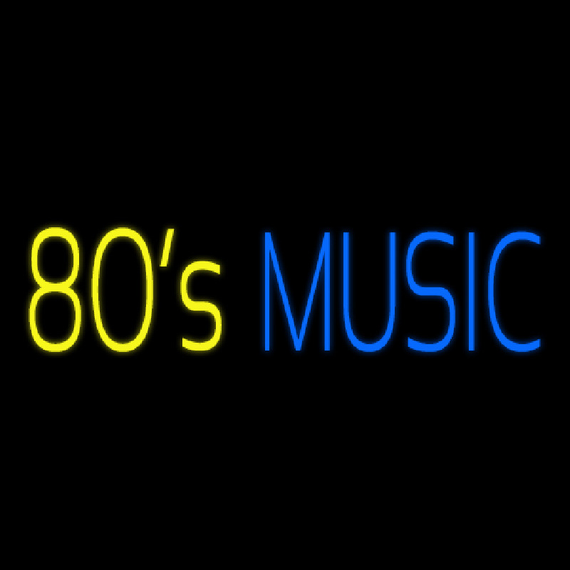 Yellow 80s Blue Music Enseigne Néon