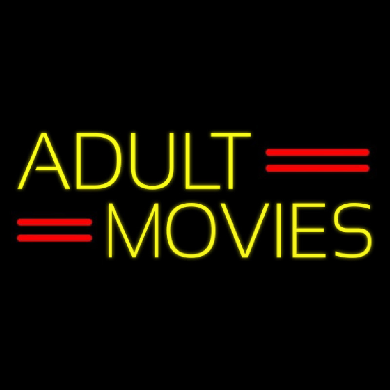 Yellow Adult Movies Enseigne Néon