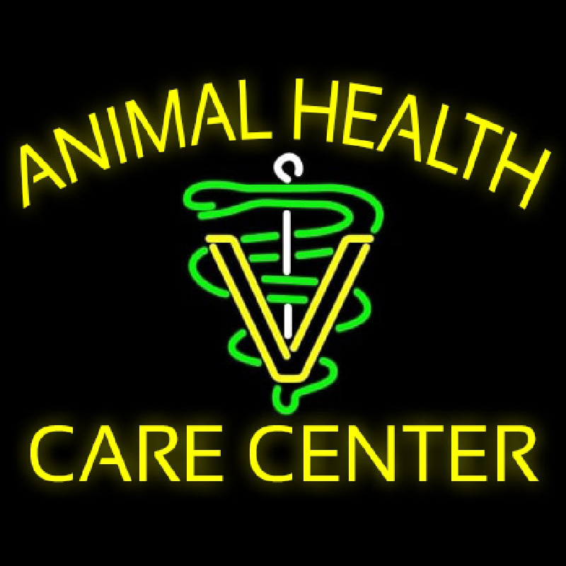 Yellow Animal Health Care Center Enseigne Néon