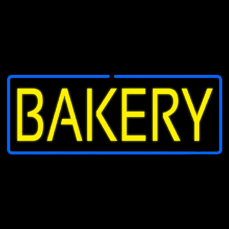 Yellow Bakery With Blue Border Enseigne Néon