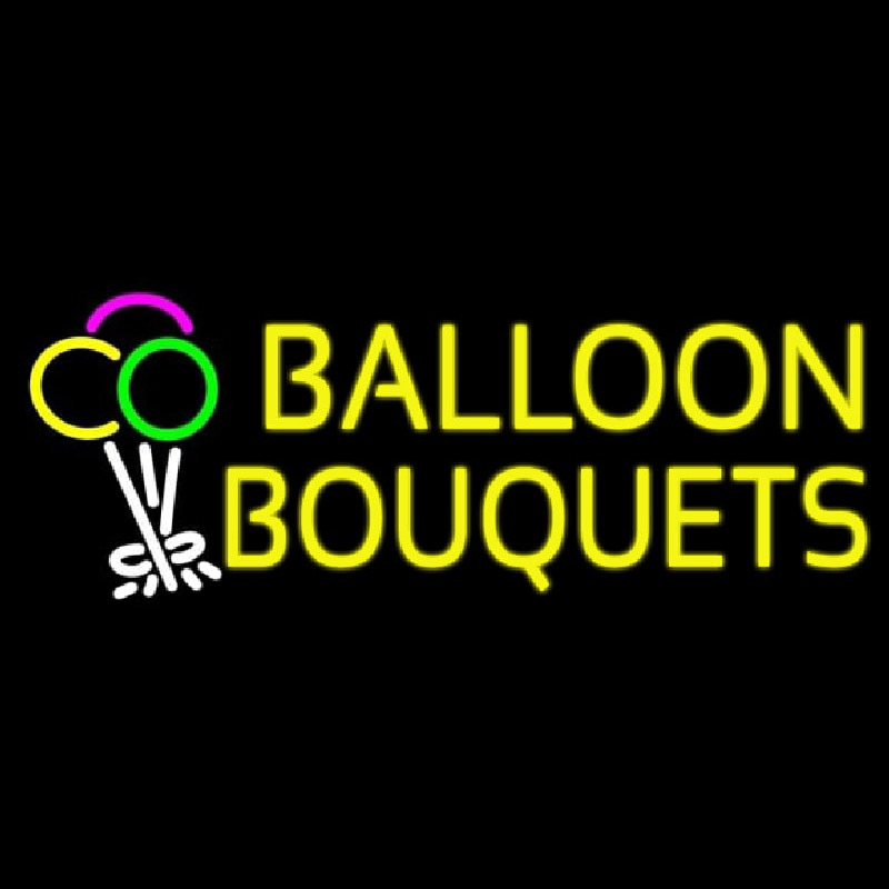 Yellow Balloon Bouquets Enseigne Néon