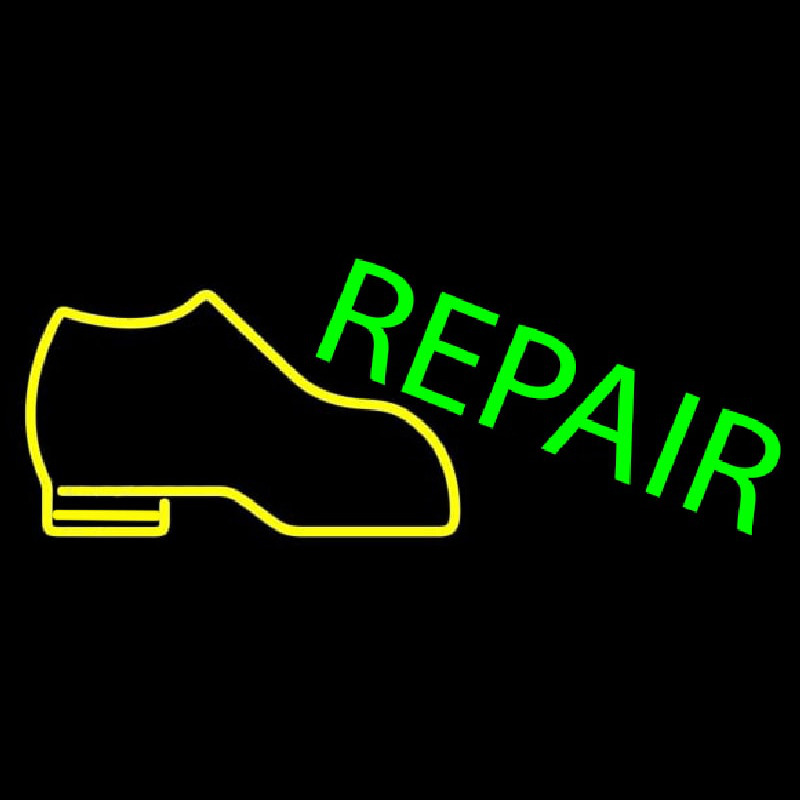 Yellow Boot Green Repair Enseigne Néon