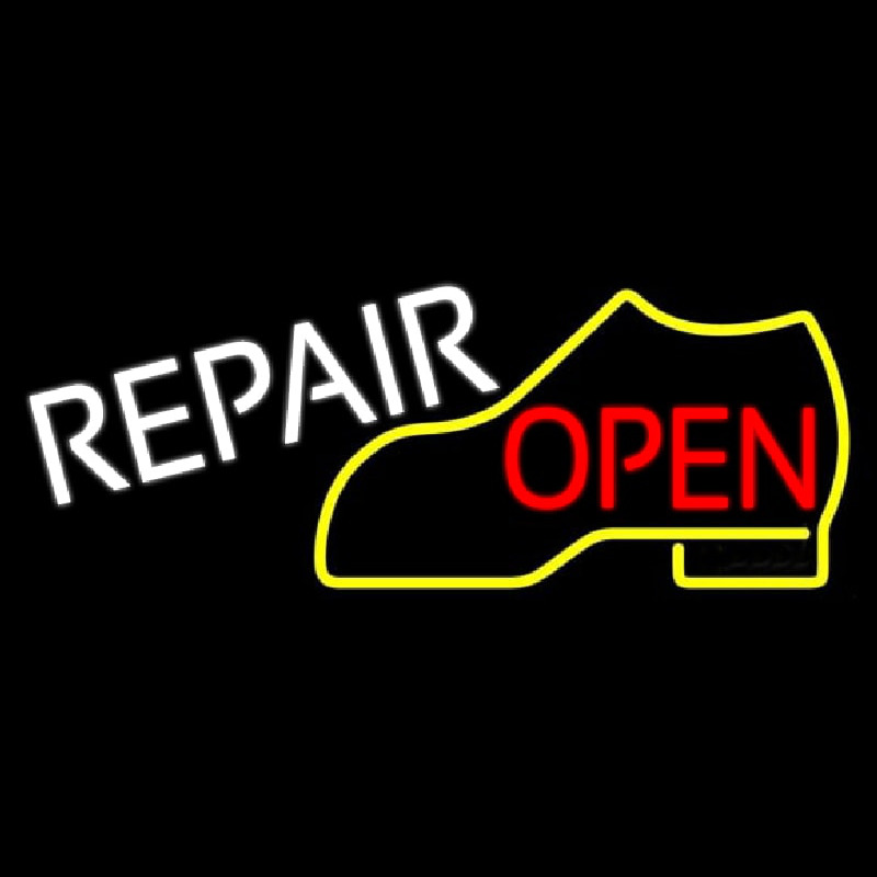 Yellow Boot White Repair Open Enseigne Néon