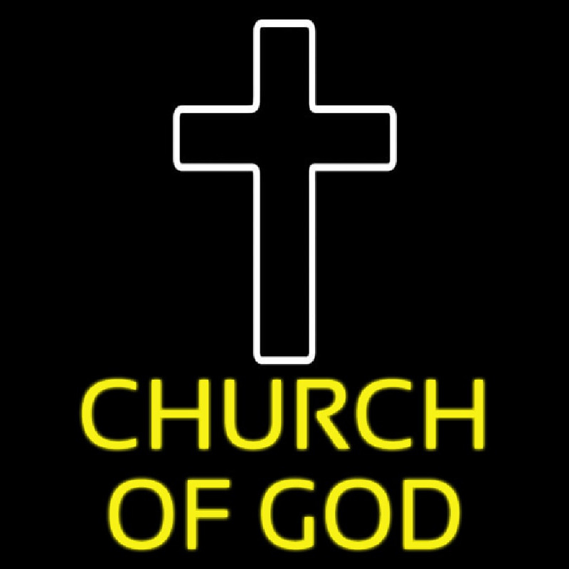 Yellow Church Of God Enseigne Néon
