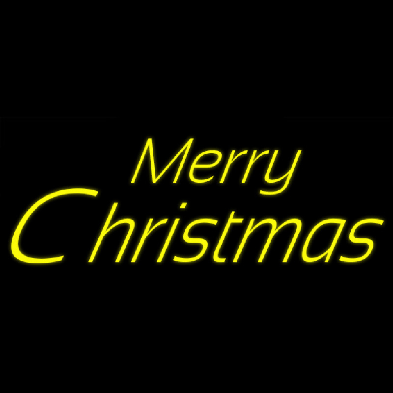 Yellow Cursive Merry Christmas Enseigne Néon