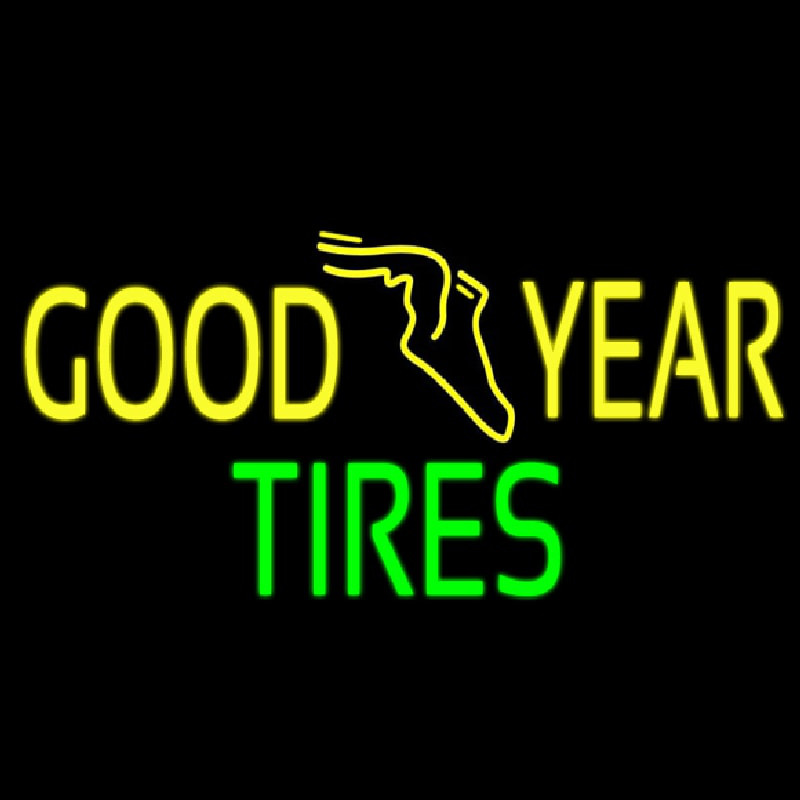 Yellow Goodyear Tires Enseigne Néon