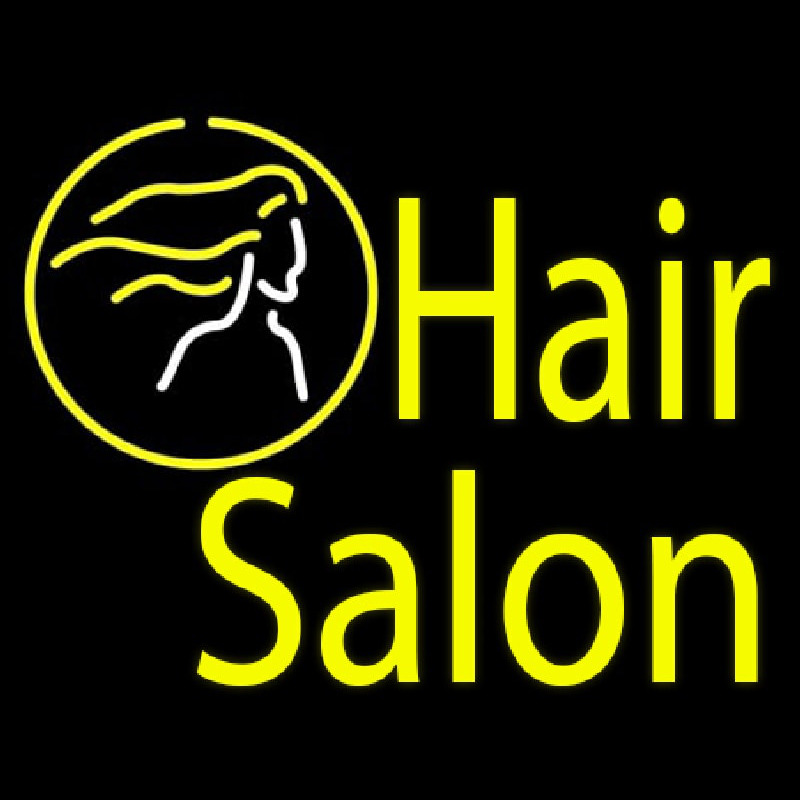 Yellow Hair Salon Enseigne Néon
