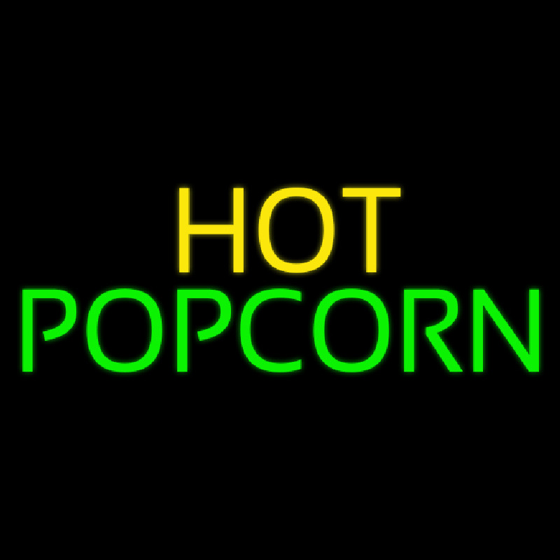 Yellow Hot Green Popcorn Enseigne Néon