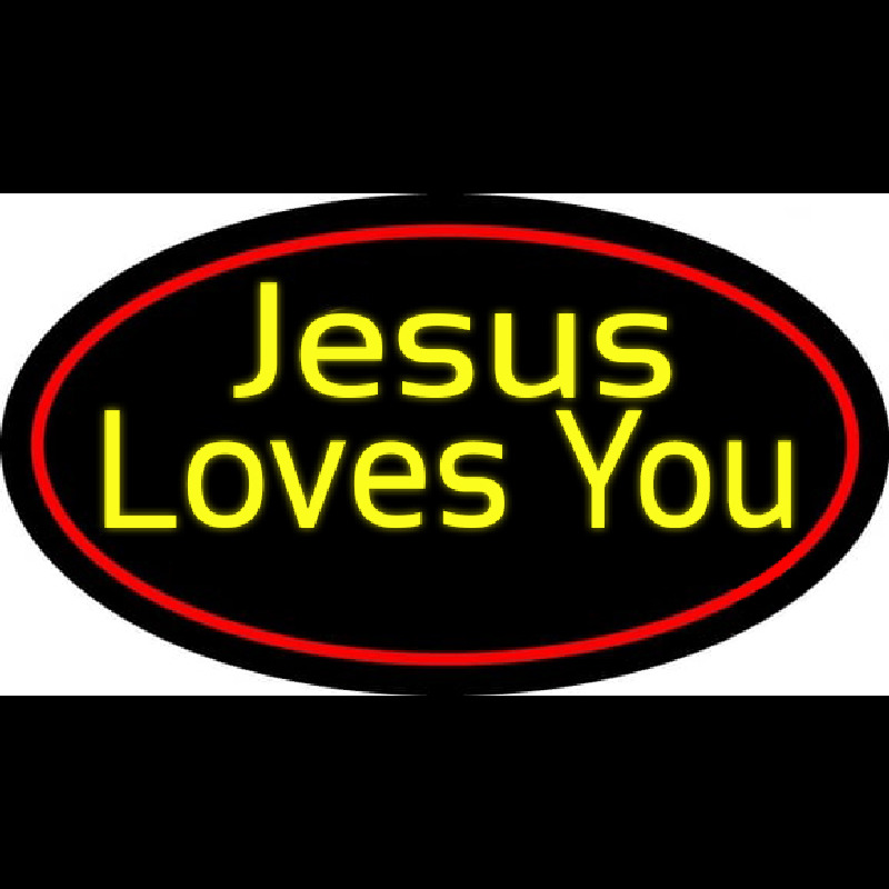 Yellow Jesus Loves You Enseigne Néon