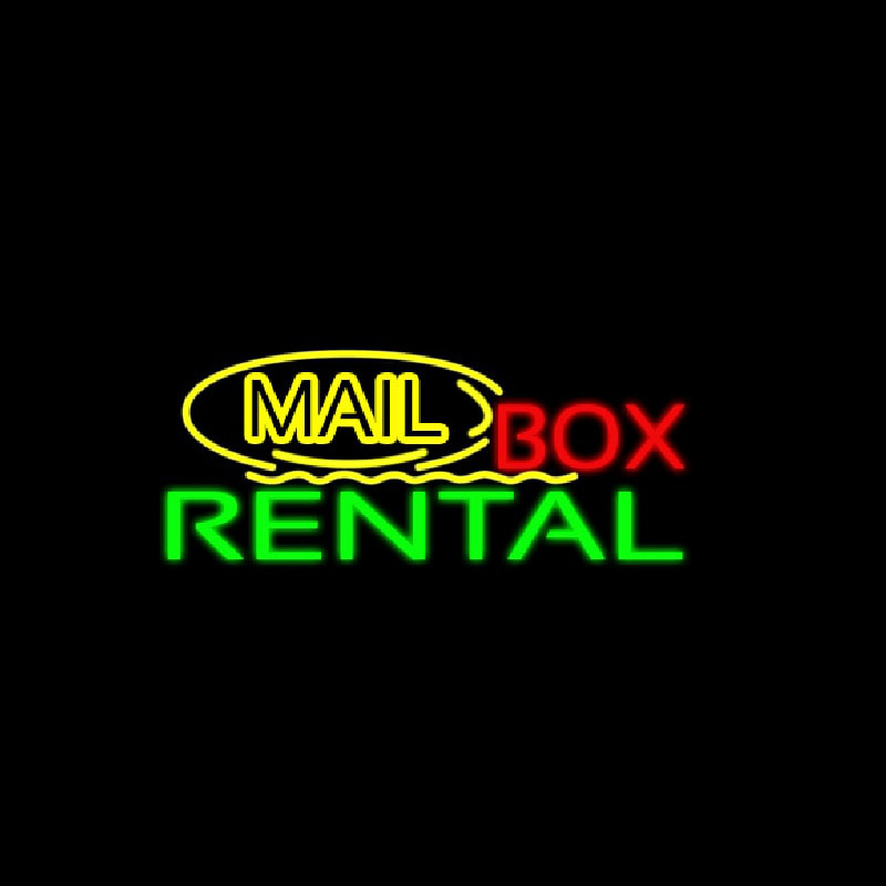 Yellow Mail Block Bo  Rental Enseigne Néon