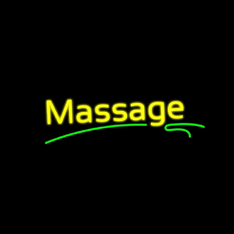 Yellow Massage Green Line Enseigne Néon