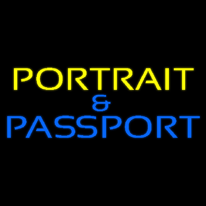Yellow Portrait And Passport Enseigne Néon