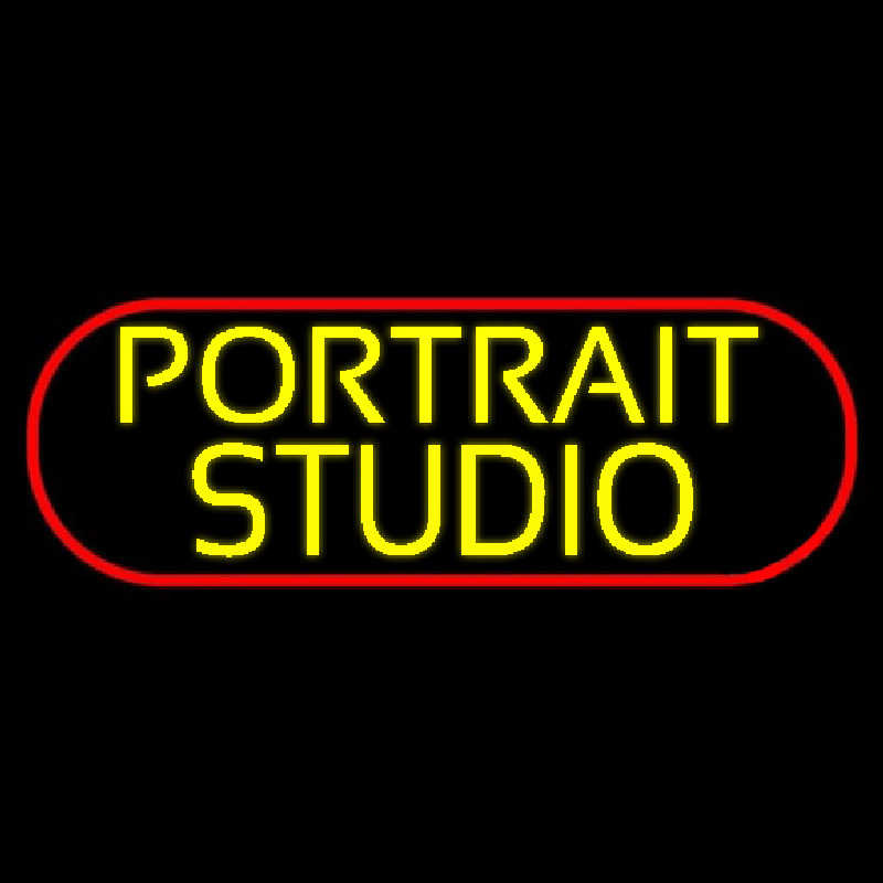 Yellow Portrait Studio Border Enseigne Néon