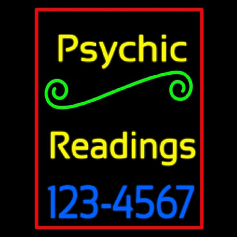 Yellow Psychic Readings With Phone Number Enseigne Néon