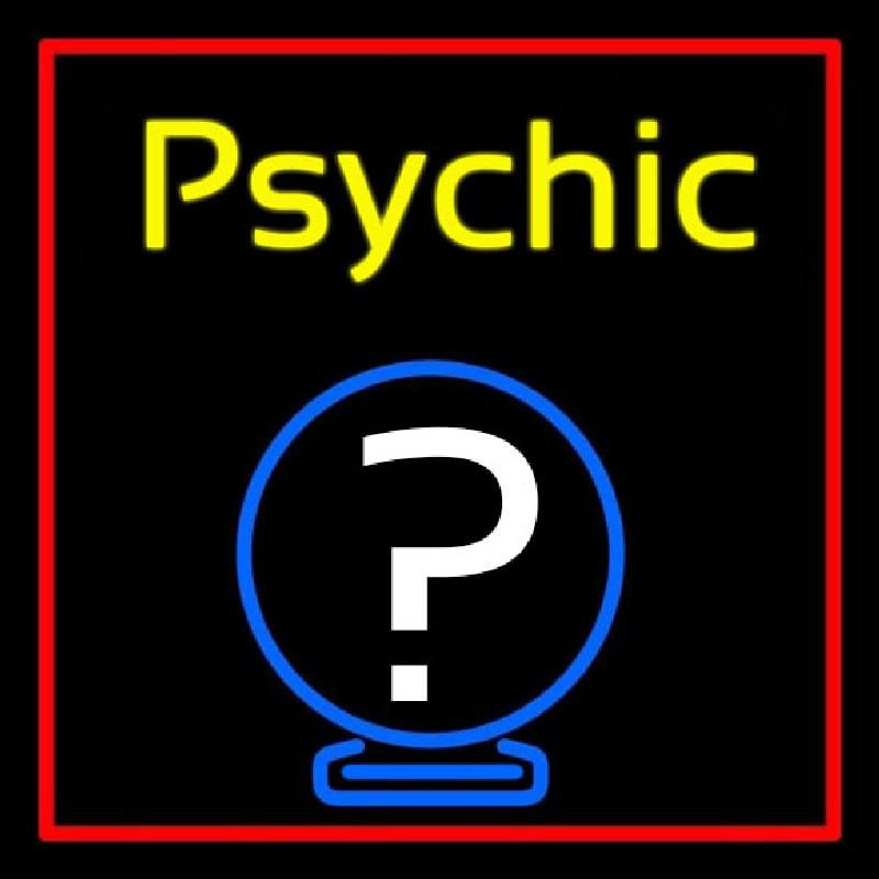 Yellow Psychic With Red Border Enseigne Néon