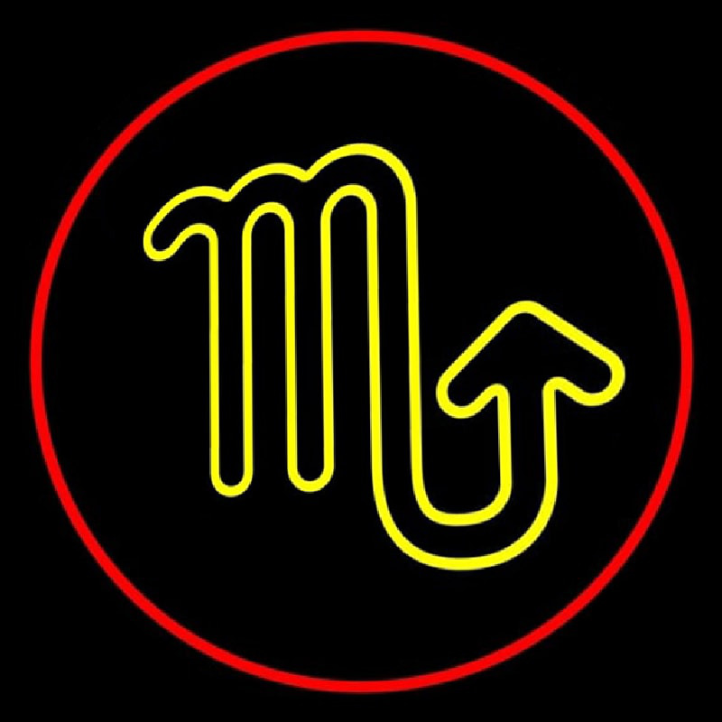 Yellow Scorpio Red Border Enseigne Néon