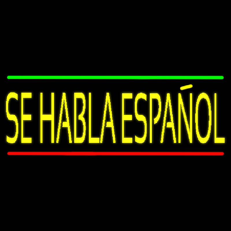 Yellow Se Habla Espanol Enseigne Néon