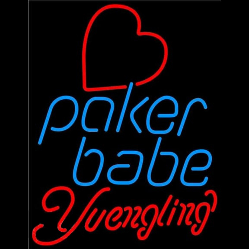 Yuengling Poker Girl Heart Babe Beer Sign Enseigne Néon