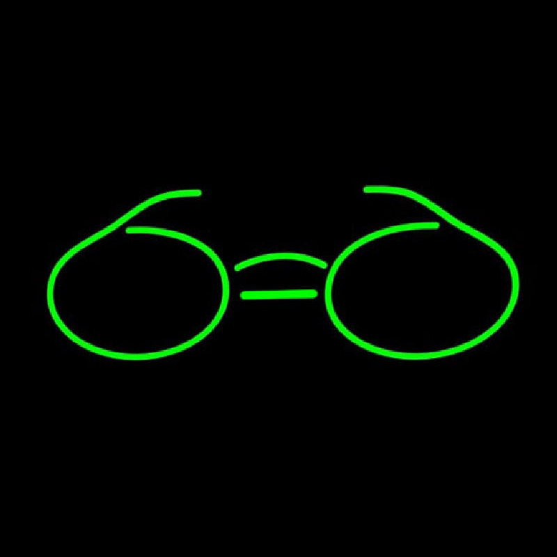 Green Glasses Logo Enseigne Néon