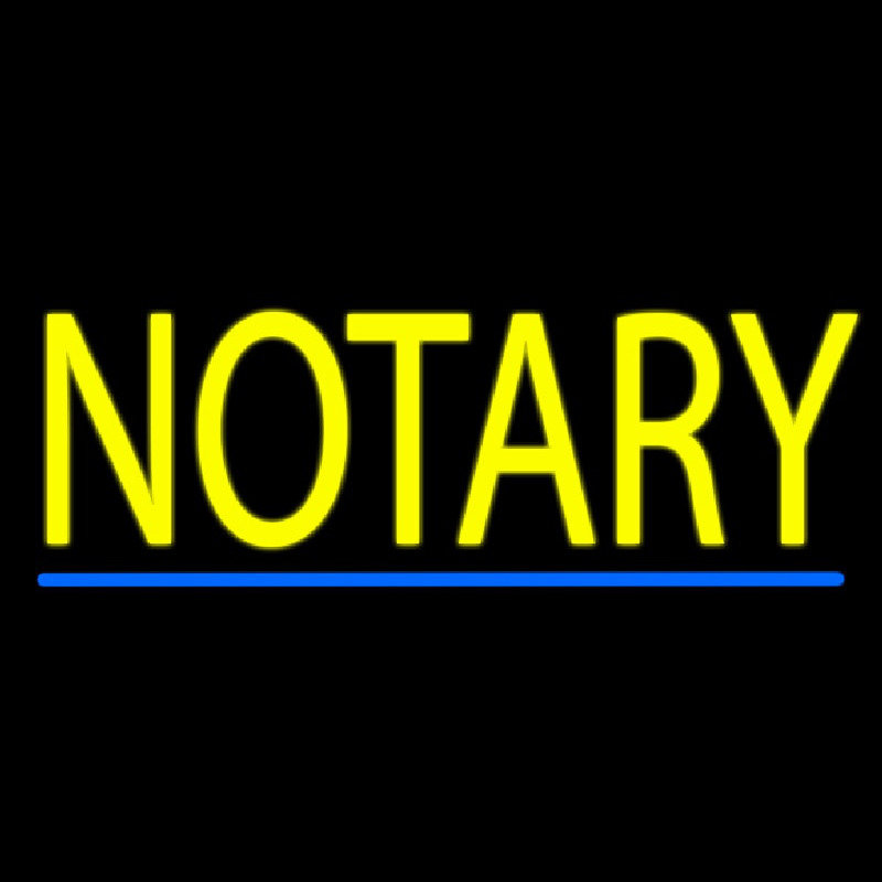 Yellow Notary Blue Line Enseigne Néon