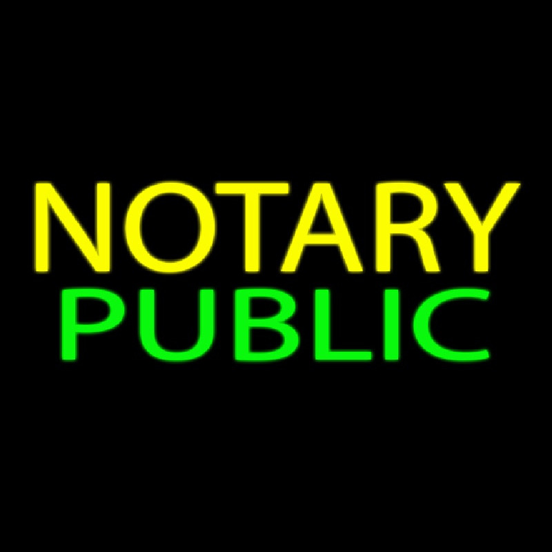 Yellow Notary Public Enseigne Néon