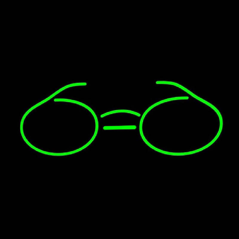Green Glasses Logo Enseigne Néon