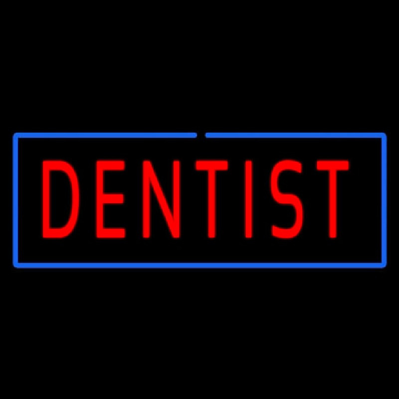 Red Dentist Blue Border Enseigne Néon