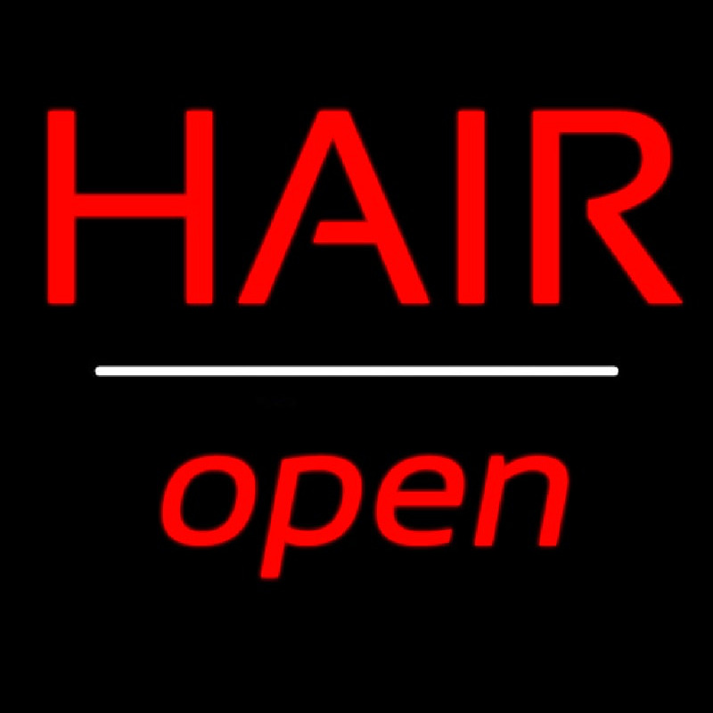 Red Hair Open White Line Enseigne Néon