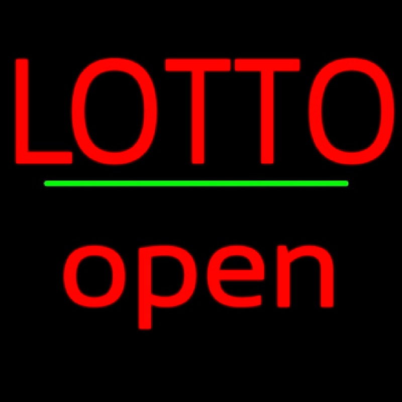 Red Lotto Green Line Open Enseigne Néon
