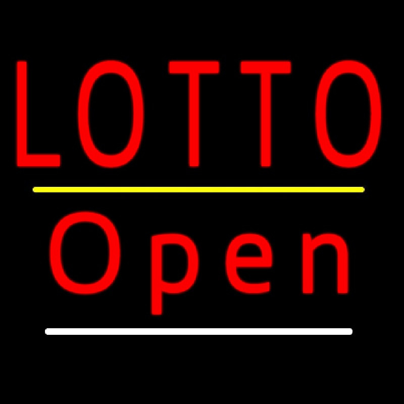 Red Lotto Yellow Line Open Enseigne Néon