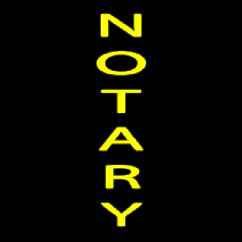 Vertical Yellow Notary Enseigne Néon