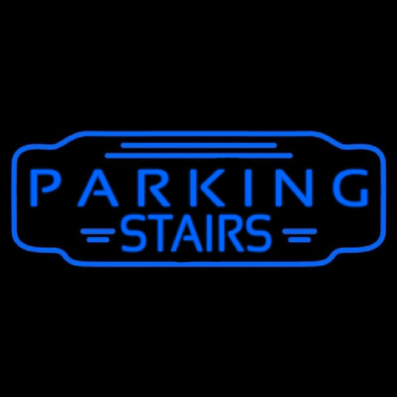 Blue Parking Stairs Enseigne Néon