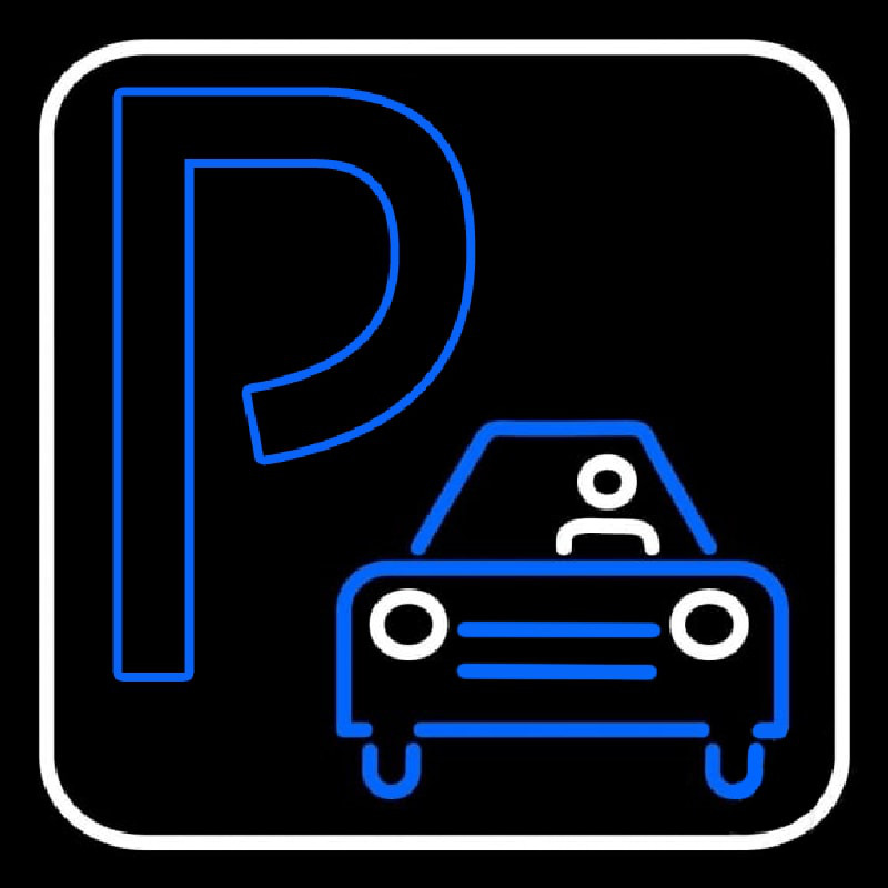 P With Car Parking Enseigne Néon