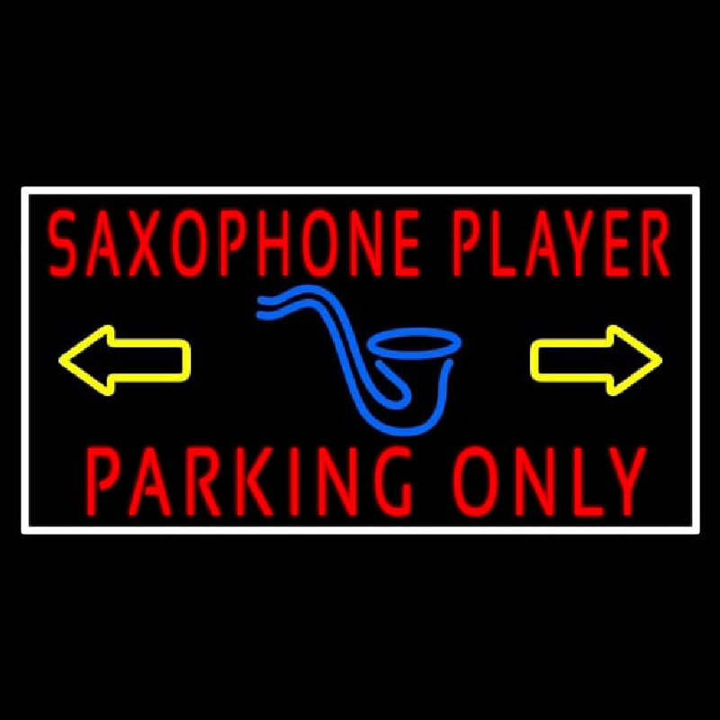 Sa ophone Player Parking Only White Border Enseigne Néon