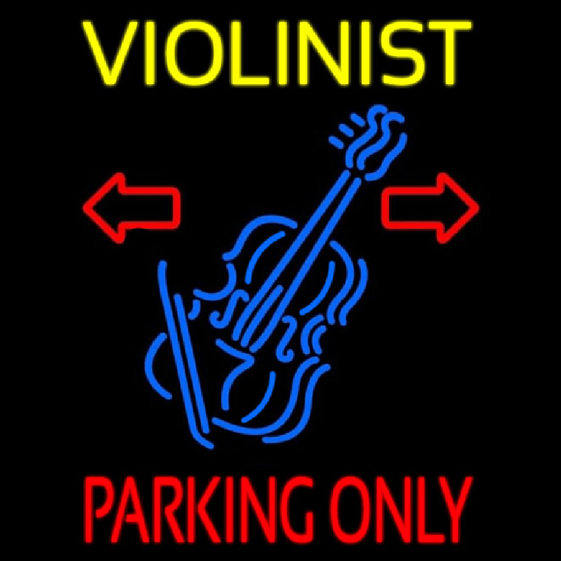Yellow Violinist Red Parking Only Enseigne Néon