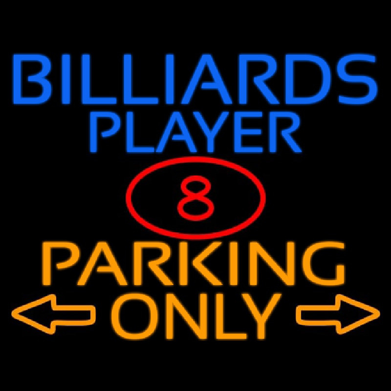 Billiards Player Parking Only Enseigne Néon