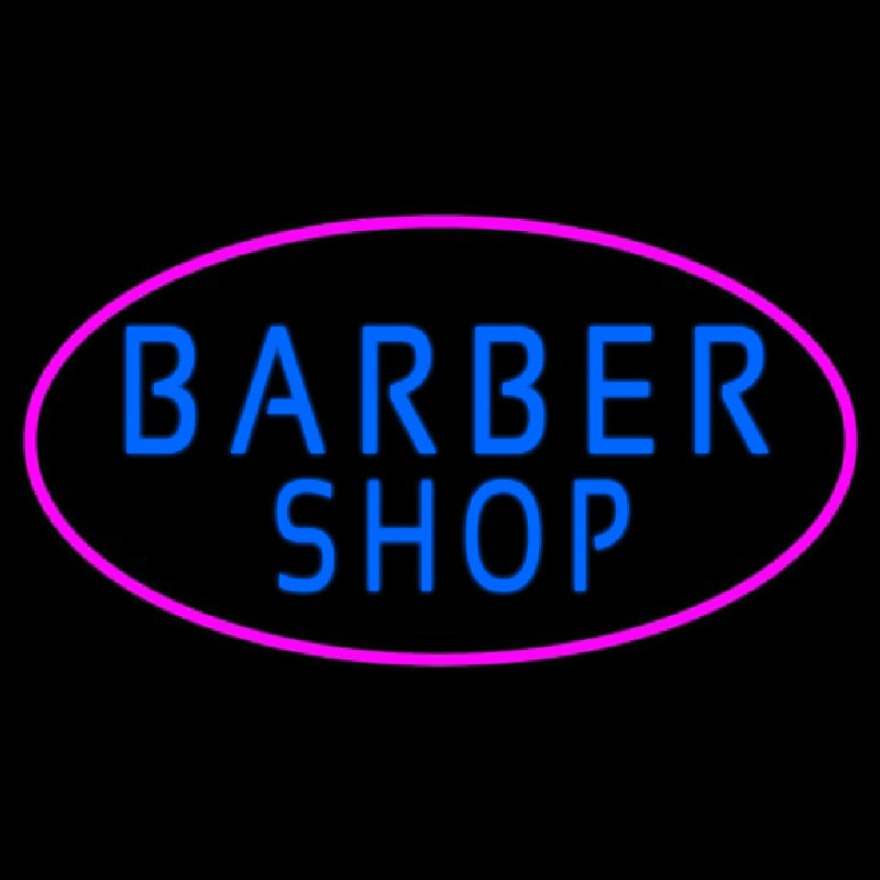 Blue Barber Shop Enseigne Néon