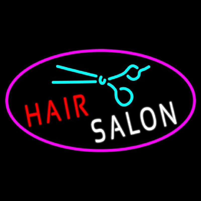 Blue Hair Salon Logo Enseigne Néon