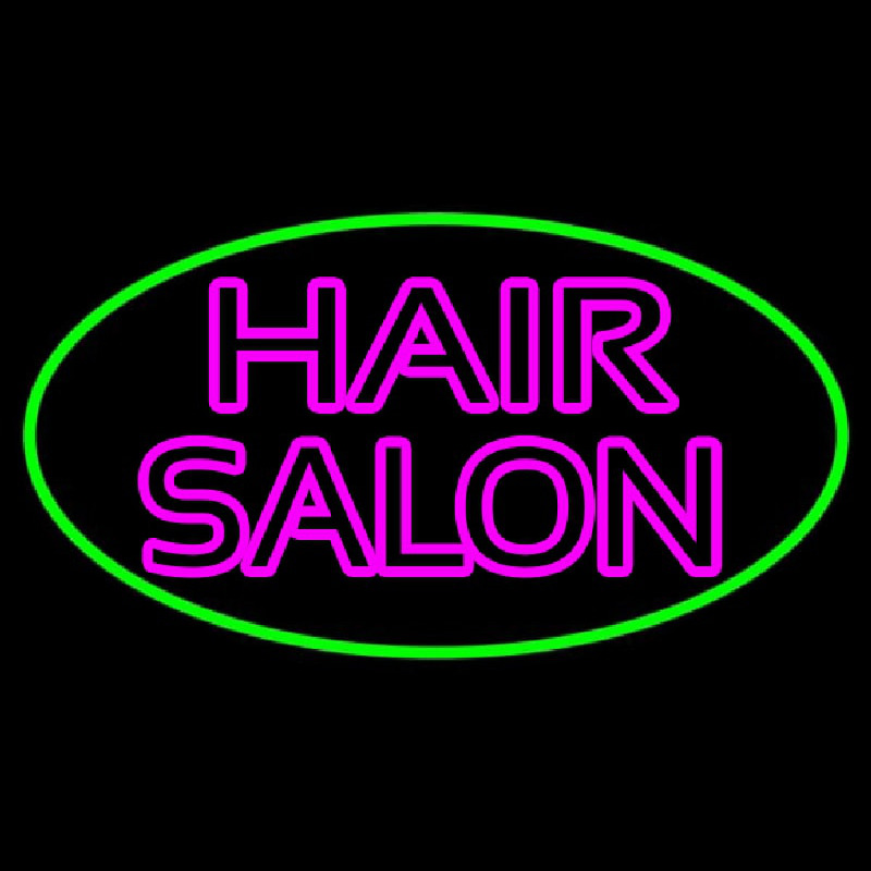 Double Stroke Pink Hair Salon Enseigne Néon