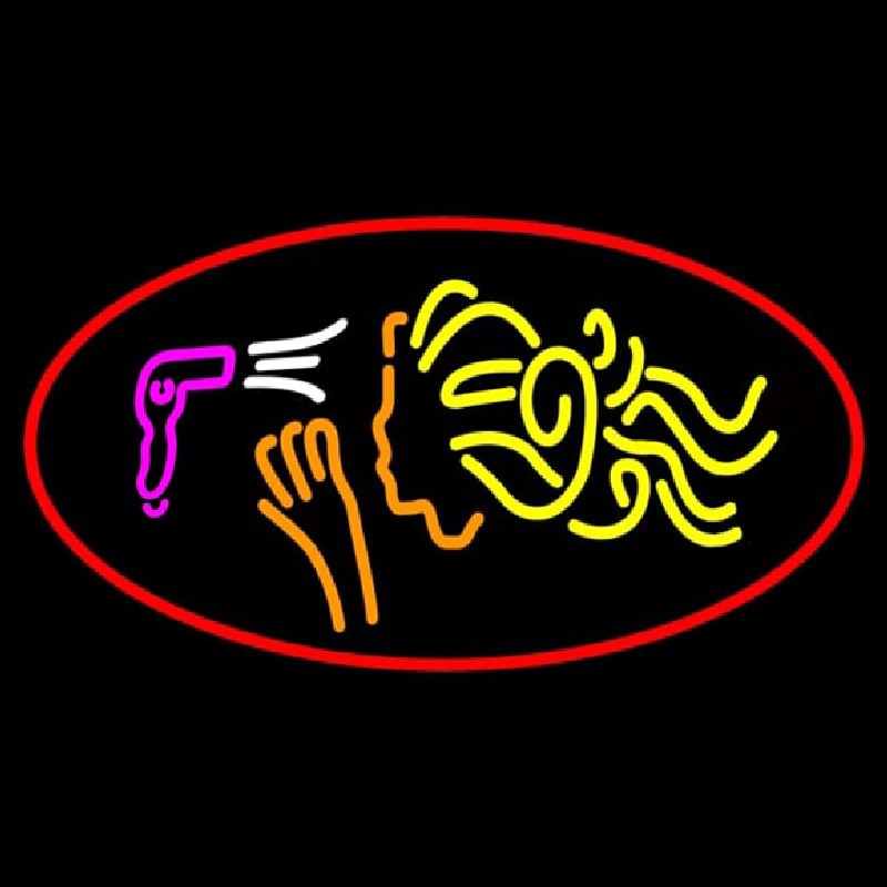 Hair Dryer Logo Enseigne Néon
