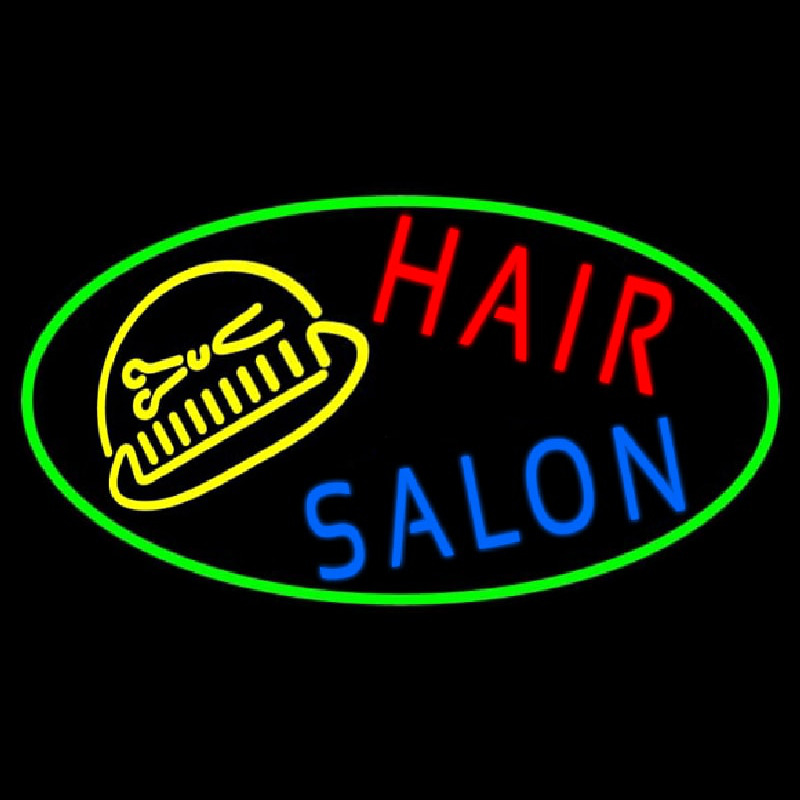 Hair Salon With Scissor And Comb Enseigne Néon