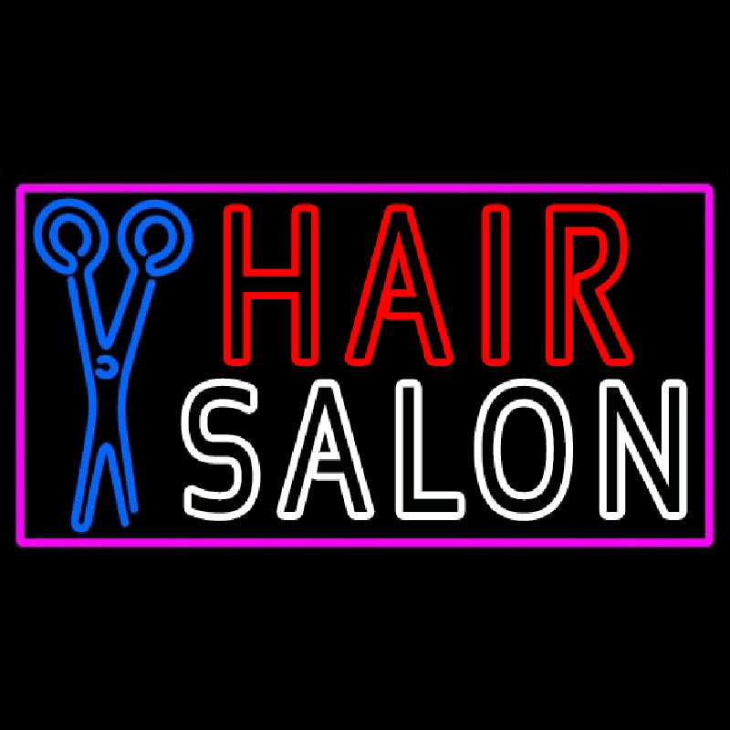 Hair Salon With Scissor Enseigne Néon