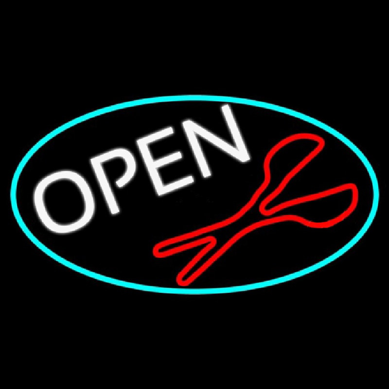 Open With Scissor Logo Enseigne Néon