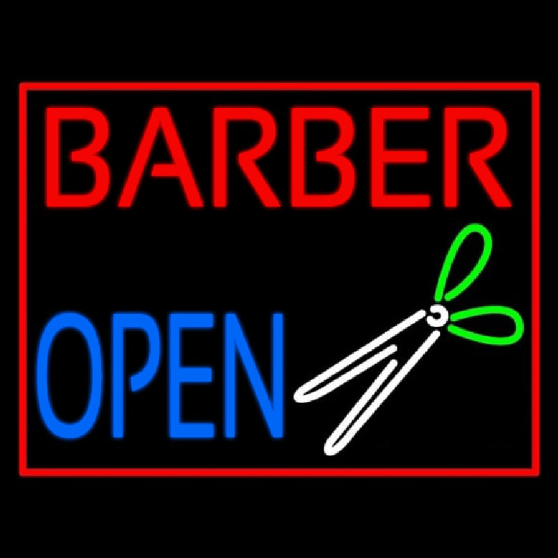 Barber Open Enseigne Néon